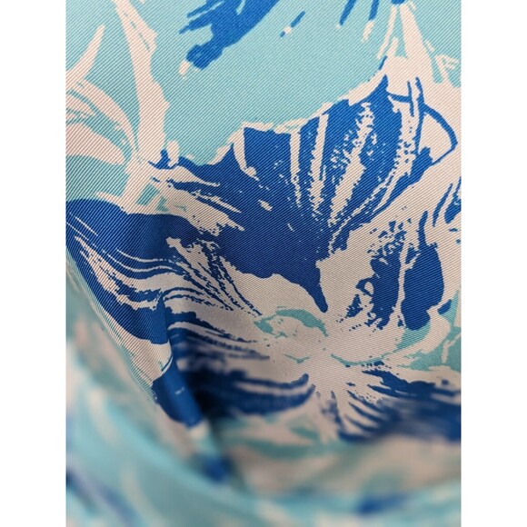 Carlisle Collection Top Women sz 12 100% Silk Blue Boho Long Sleeve Blouse Sash - Picture 10 of 16